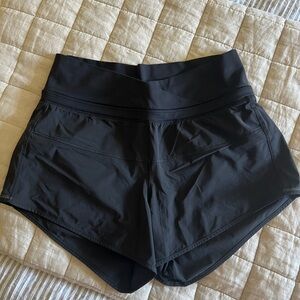 Like New Barely Worn Lululemon Running Shorts with Built in Briefs Size 4 Black